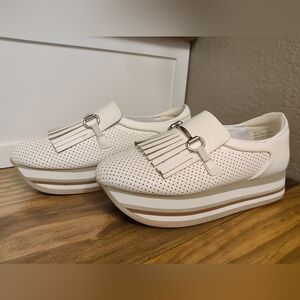 Crown & Ivy White Bosco Loafer Sneakers